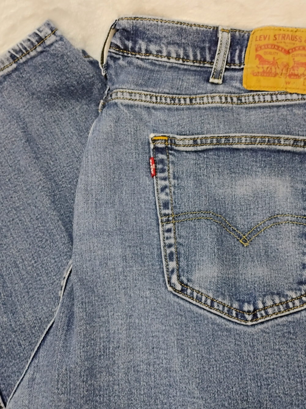 Levis 505 Mens 40x32 Blue Medium Wash Denim Jeans Levi's Straight Leg U